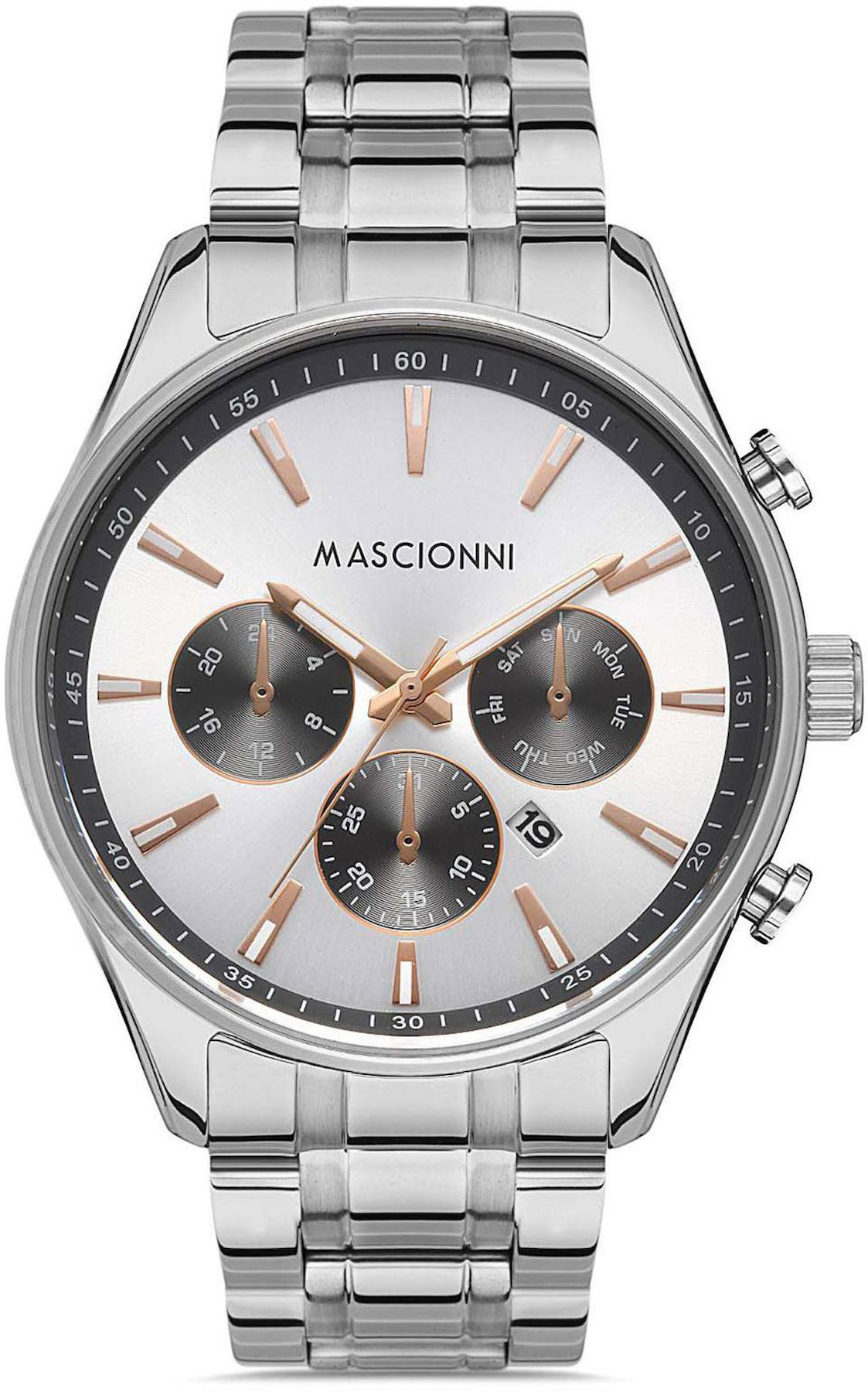 Mascionni M.1.2005A.01 Takvimli 43 mm Çelik Kordon Analog Kol Saati