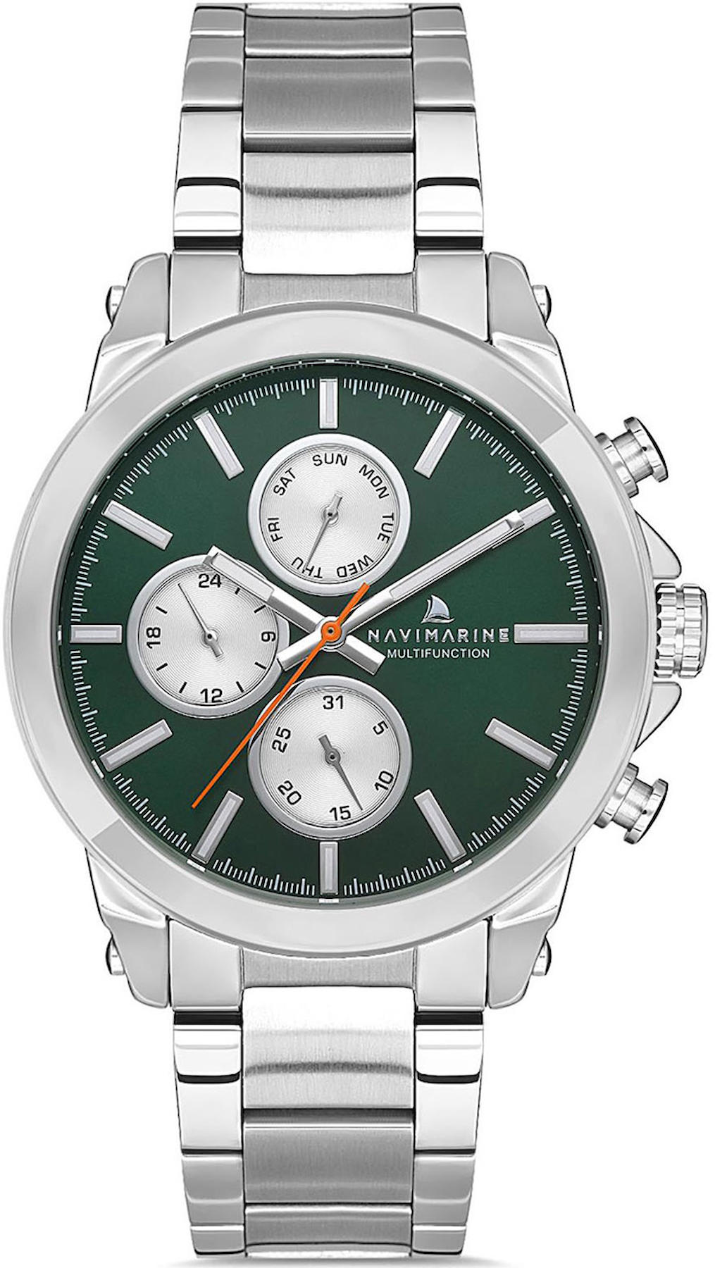 Navimarine NM099-02 Takvimli 43 mm Çelik Kordon Analog Kol Saati