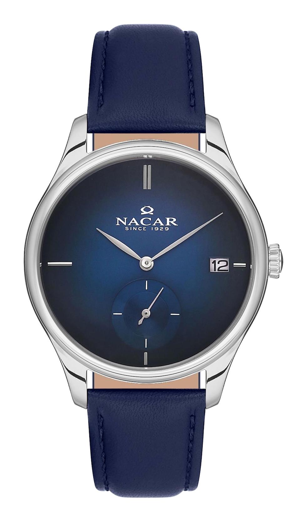 Nacar 35299354ALL3 Takvimli 44 mm Lacivert Çelik Kordon Analog Kol Saati