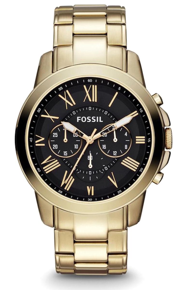 Fossil FS4815 Takvimli 44 mm Altın Çelik Kordon Analog Erkek Kol Saati