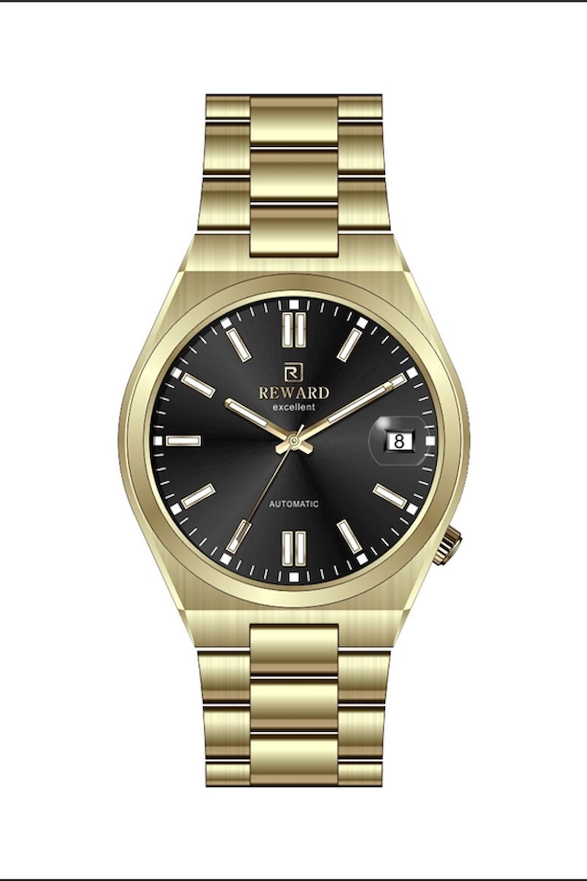 Reward A144318 Takvimli 40 mm Altın Çelik Kordon Analog Erkek Kol Saati