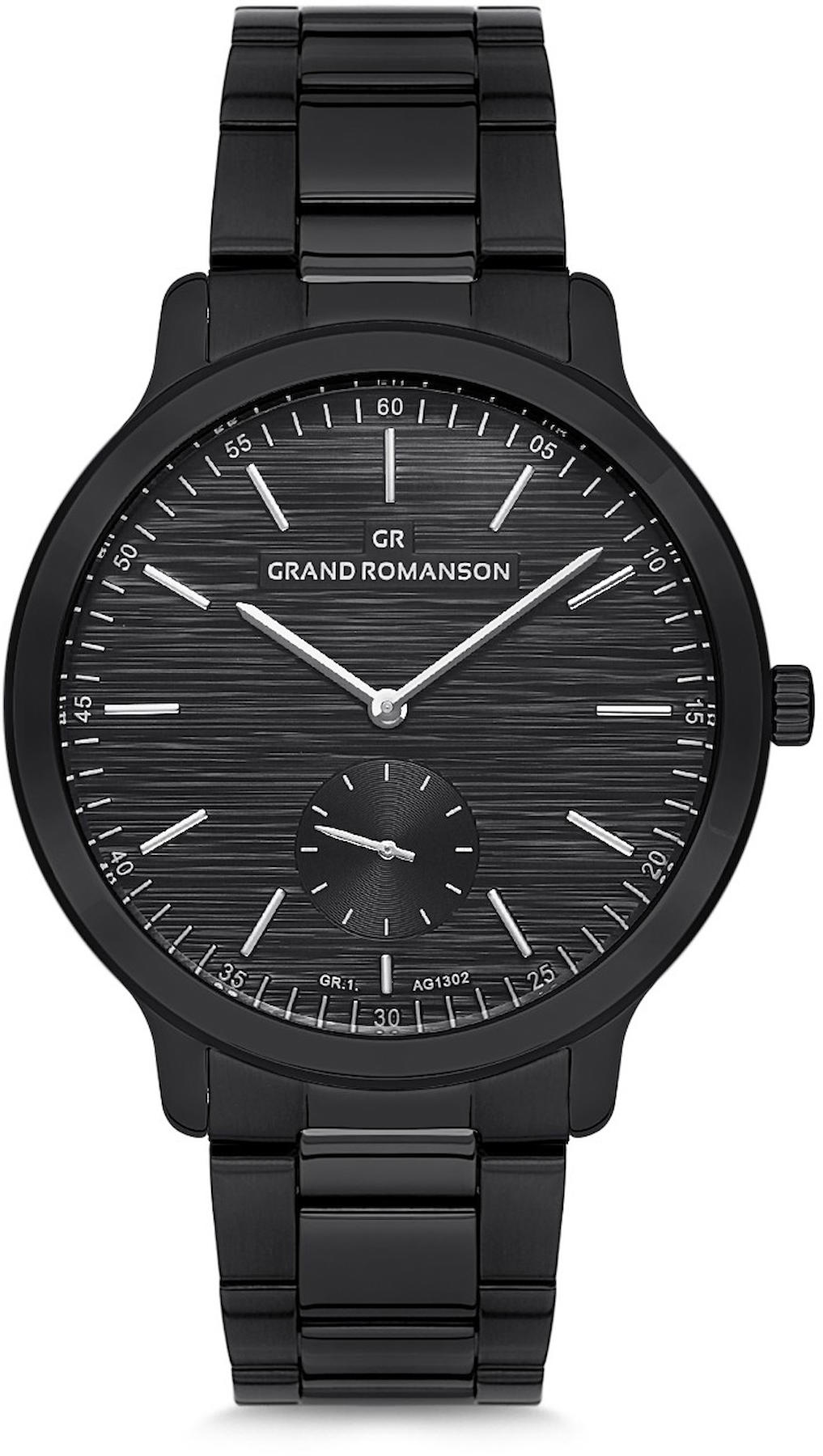 Romanson GR.1.AG1302.16 43 mm Siyah Çelik Kordon Analog Kol Saati
