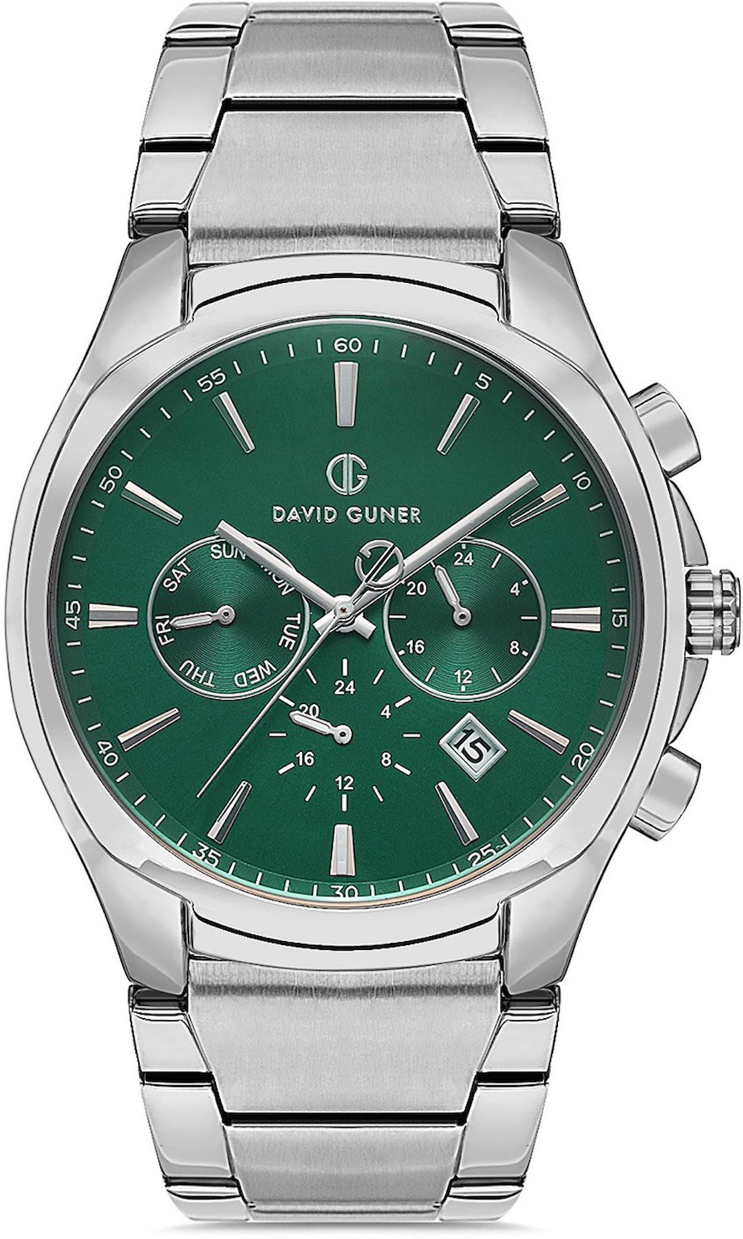 David Guner DG-8395GA-A10 Takvimli 42 mm Çelik Kordon Analog Kol Saati