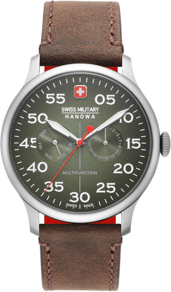 Swiss Military 06-4335.04.006 Takvimli 44 mm Kahverengi Deri Kordon Analog Erkek Kol Saati