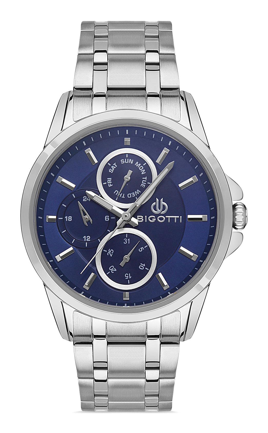 Bigotti BG.1.10427.3 Takvimli 44 mm Çelik Kordon Analog Erkek Kol Saati