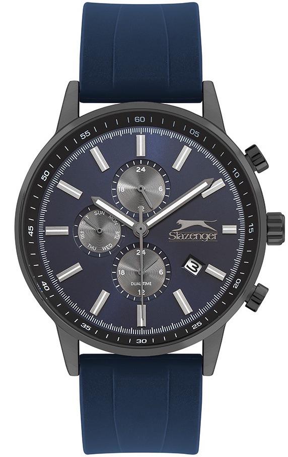 Slazenger SL.09.1927.2.04 Takvimli 44 mm Lacivert Silikon Kordon Analog Erkek Kol Saati