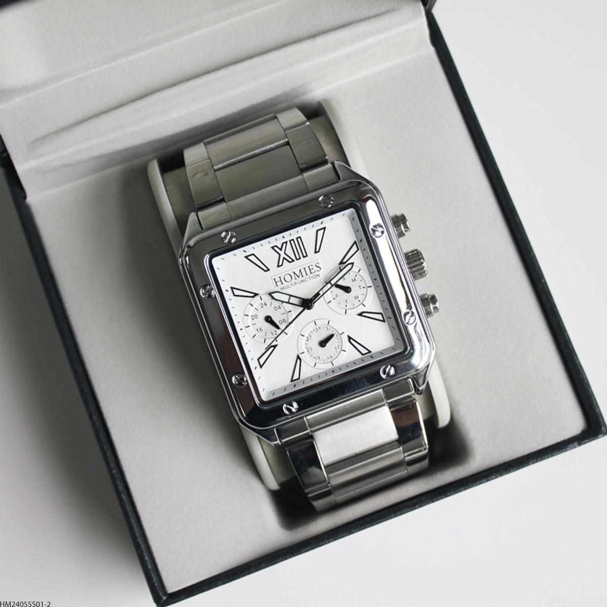 Homies HM24055S01-2 Pusulalı Takvimli 43 mm Çelik Kordon Analog Erkek Kol Saati