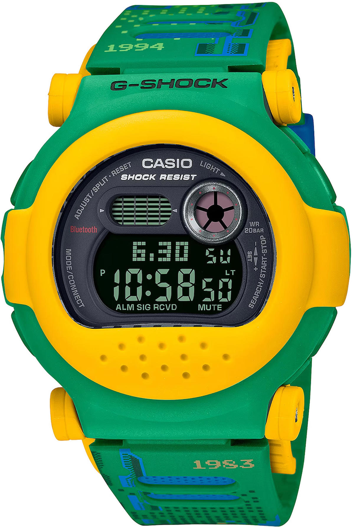 Casio G-B001RG-3D Takvimli 47 mm Yeşil Silikon Kordon Dijital Kol Saati
