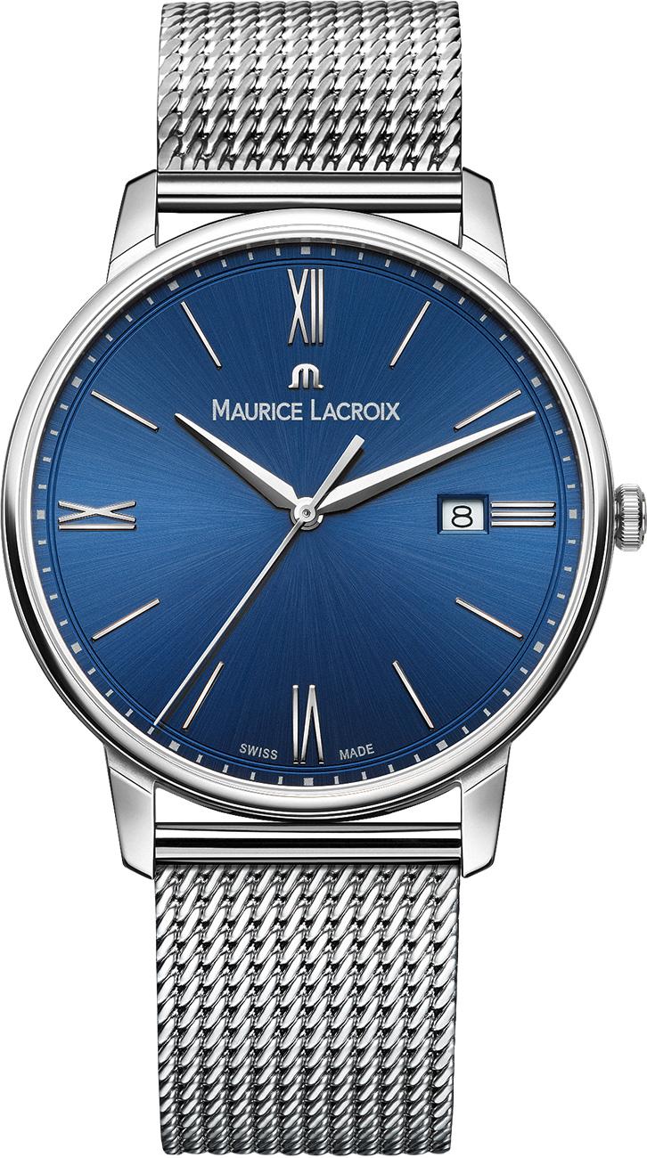 Maurice Lacroix EL1118-SS002-410-1 Takvimli 44 mm Siyah Çelik Kordon Analog Kol Saati