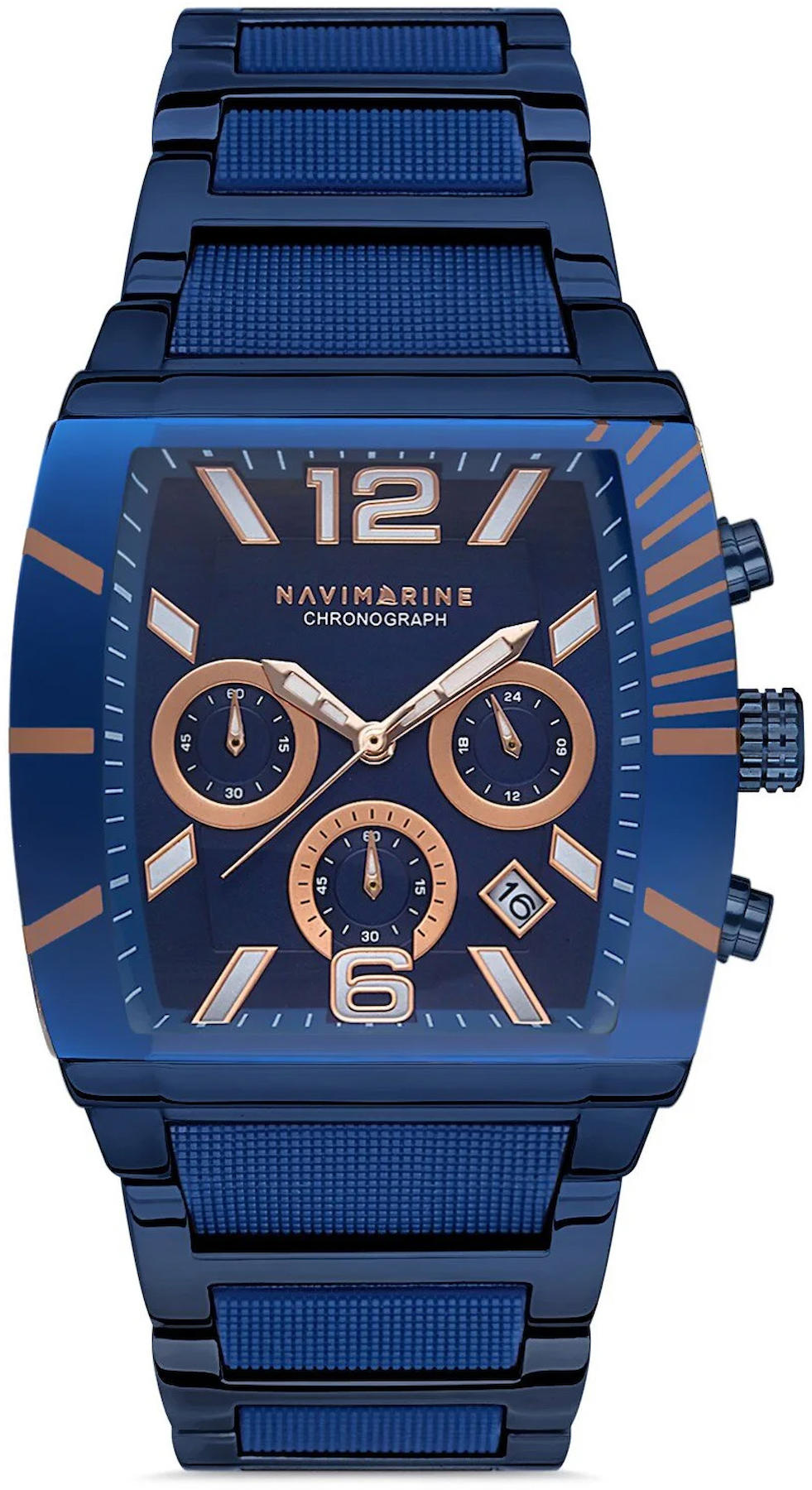 Navimarine NM093-06 Takvimli 46 mm Lacivert Çelik Kordon Analog Kol Saati