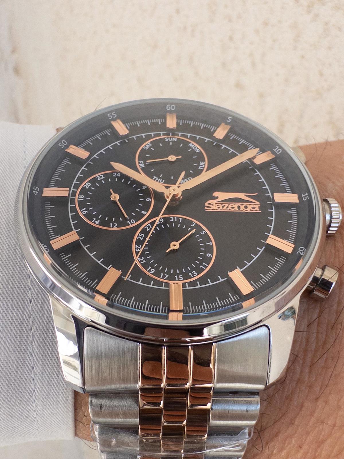 Slazenger SLR.LMG.2036.2.06 Takvimli 44 mm Çelik Kordon Analog Erkek Kol Saati