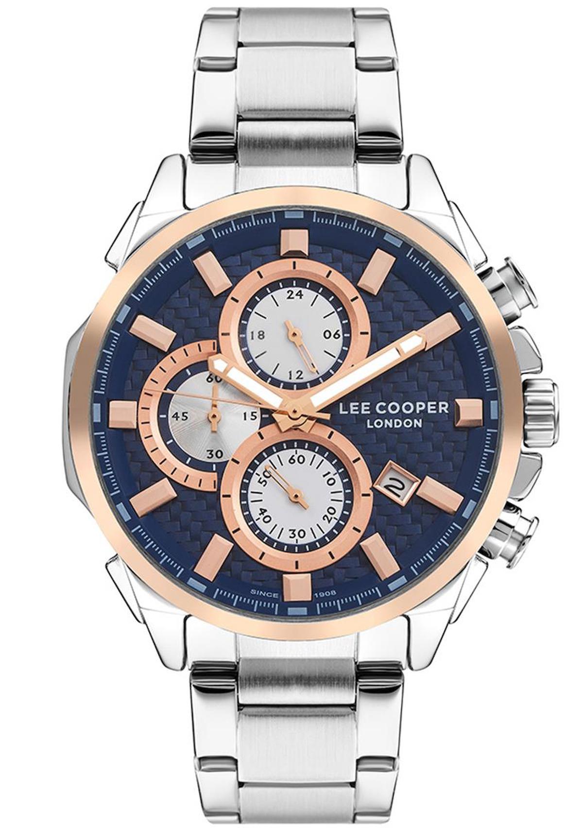 Lee Cooper LC07702.590 Takvimli Metal Kordon Analog Erkek Kol Saati