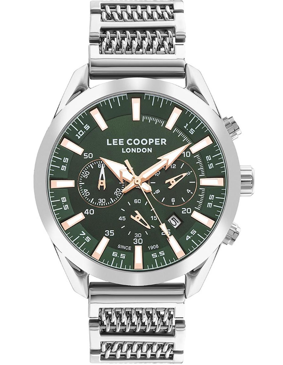 Lee Cooper LC07556.370-NM Takvimli 44 mm Çelik Kordon Analog Erkek Kol Saati
