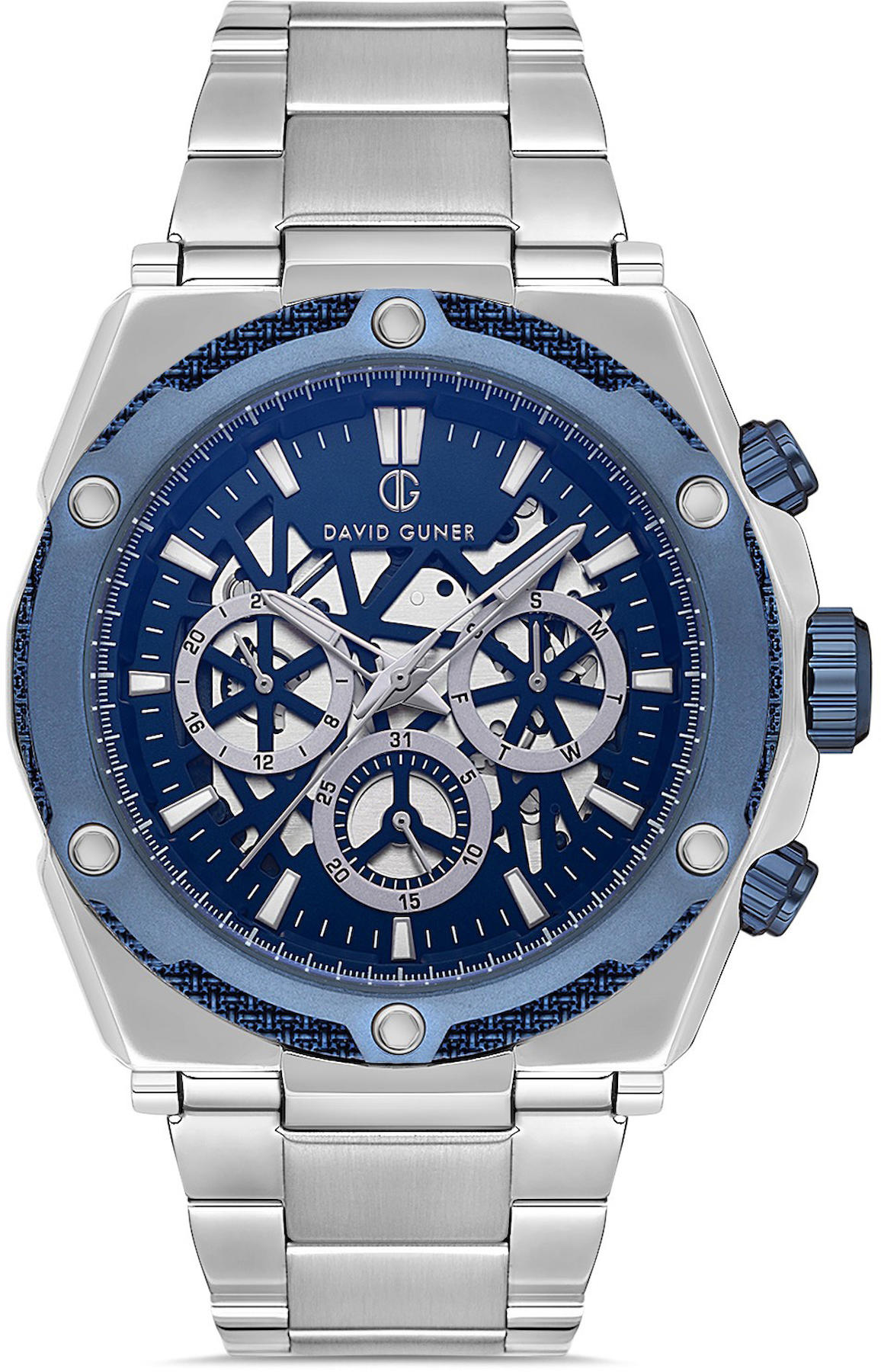 David Guner DG-8640GA-L3 Takvimli 42 mm Metal Kordon Analog Kol Saati