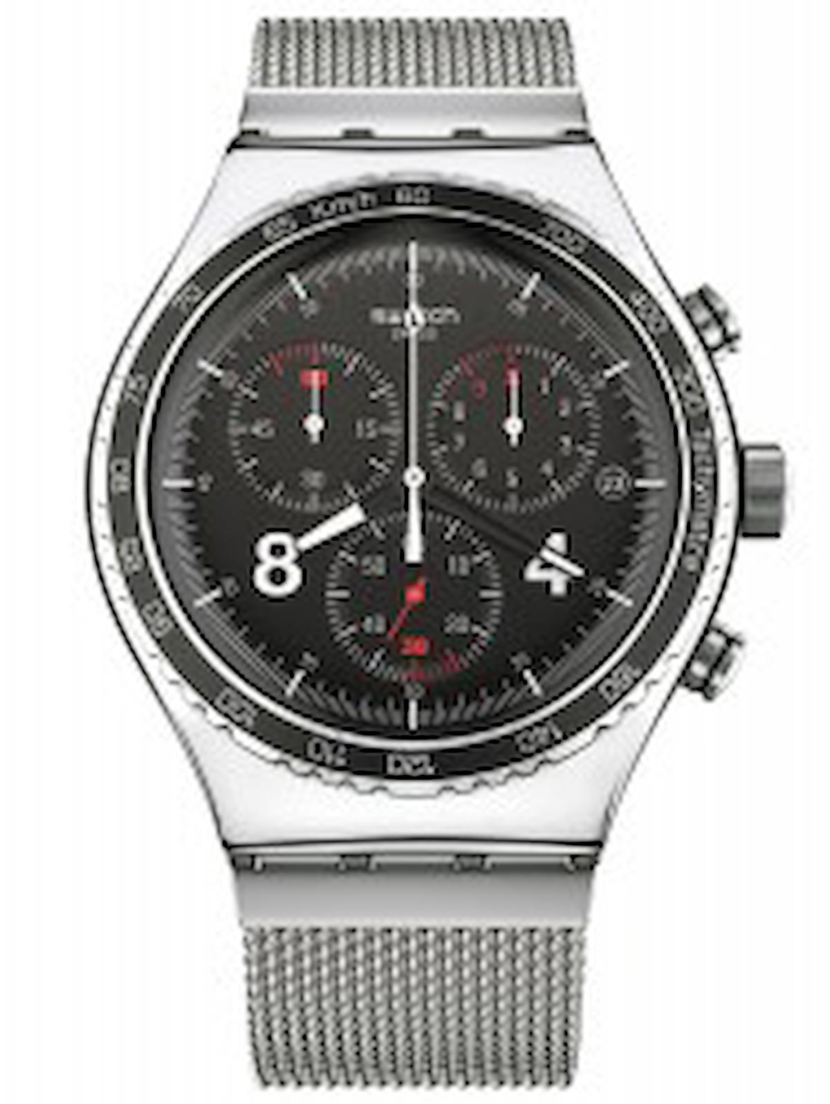 Swatch YVS401G Takvimli 44 mm Çelik Kordon Analog Erkek Kol Saati