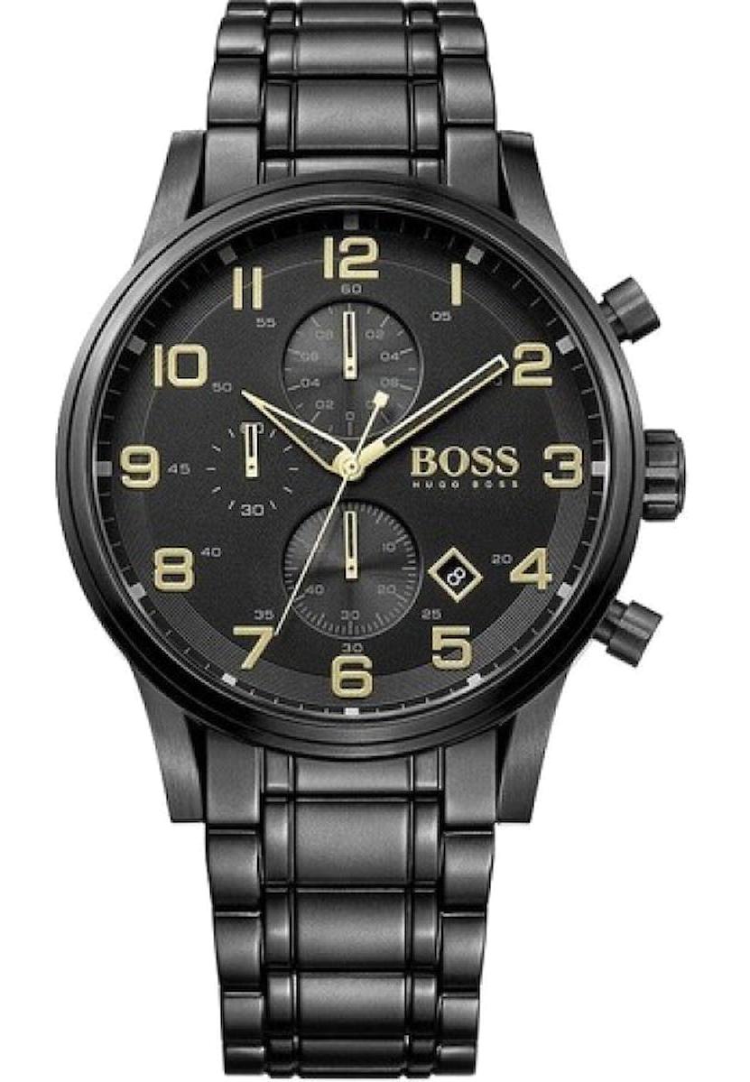 Hugo Boss HB1513275 Pusulalı Takvimli 42 mm Siyah Çelik Kordon Analog Erkek Kol Saati