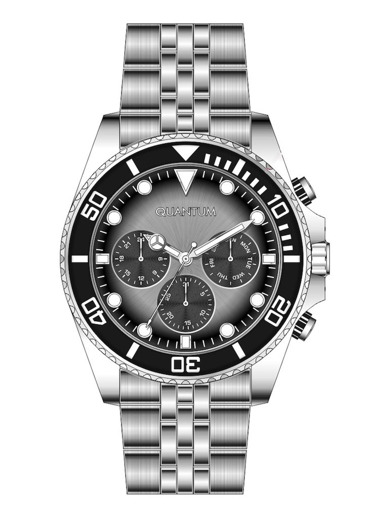 Quantum PWG1048.350 Takvimli 42 mm Çelik Kordon Analog Erkek Kol Saati