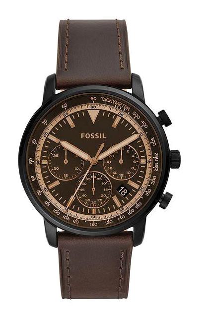 Fossil FS5529 Takvimli 44 mm Kahverengi Deri Kordon Analog Erkek Kol Saati