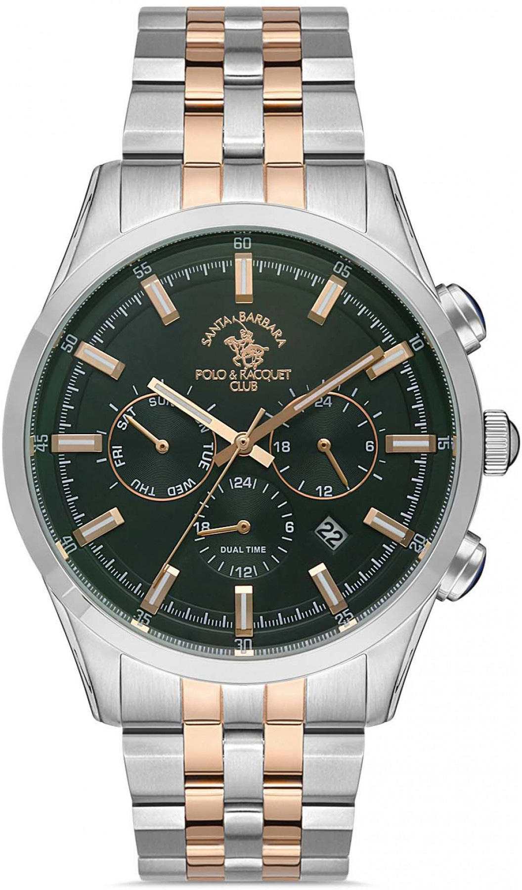 Santa Barbara Polo & Racquet Club SB.1.10323.3 Takvimli 43 mm Siyah Çelik Kordon Analog Kol Saati