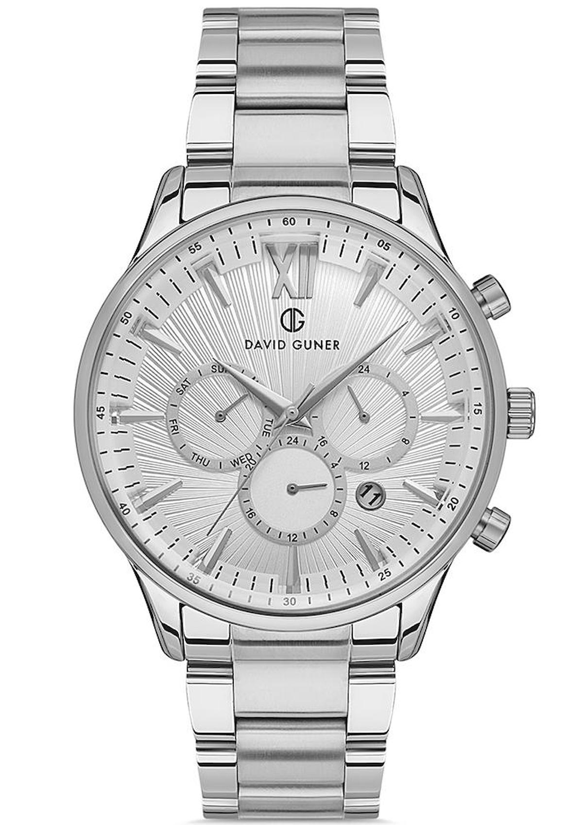 David Guner DG-8318GA-A1 Takvimli 42 mm Çelik Kordon Analog Erkek Kol Saati