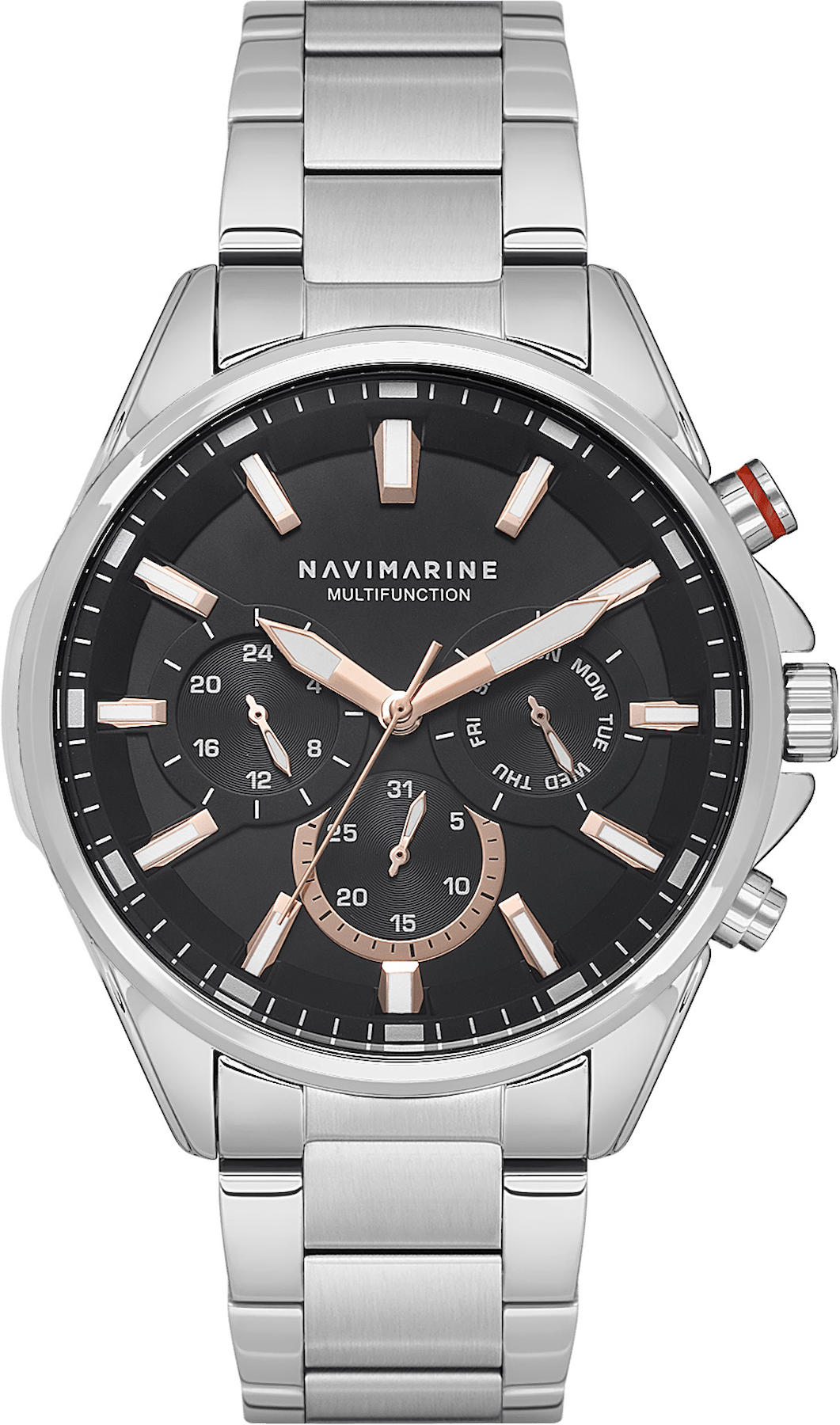 Navimarine NM153-06 Takvimli 45 mm Çelik Kordon Analog Kol Saati
