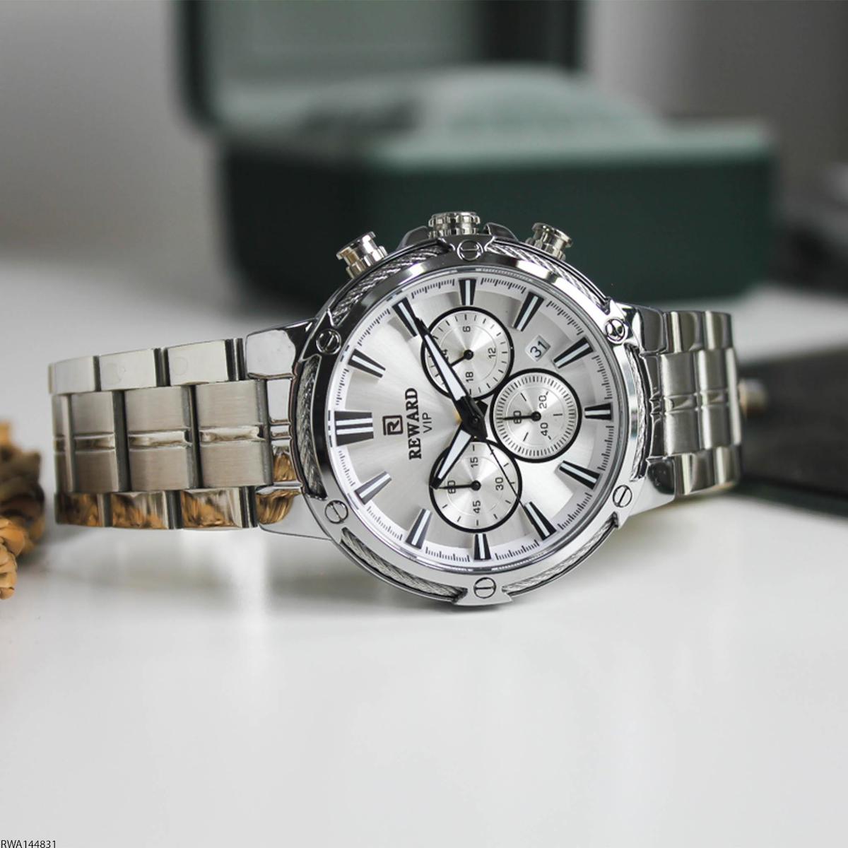 Reward RWA144831 Takvimli 43 mm Çelik Kordon Analog Erkek Kol Saati