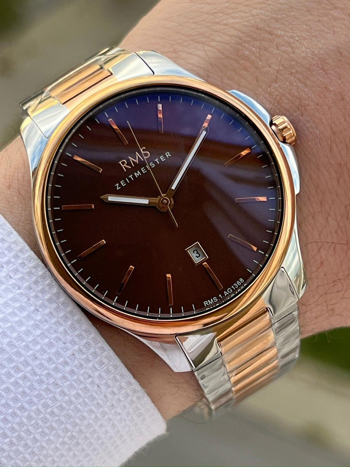 Romanson AG1368.14 Takvimli 44 mm Altın-Çelik Kordon Analog Erkek Kol Saati
