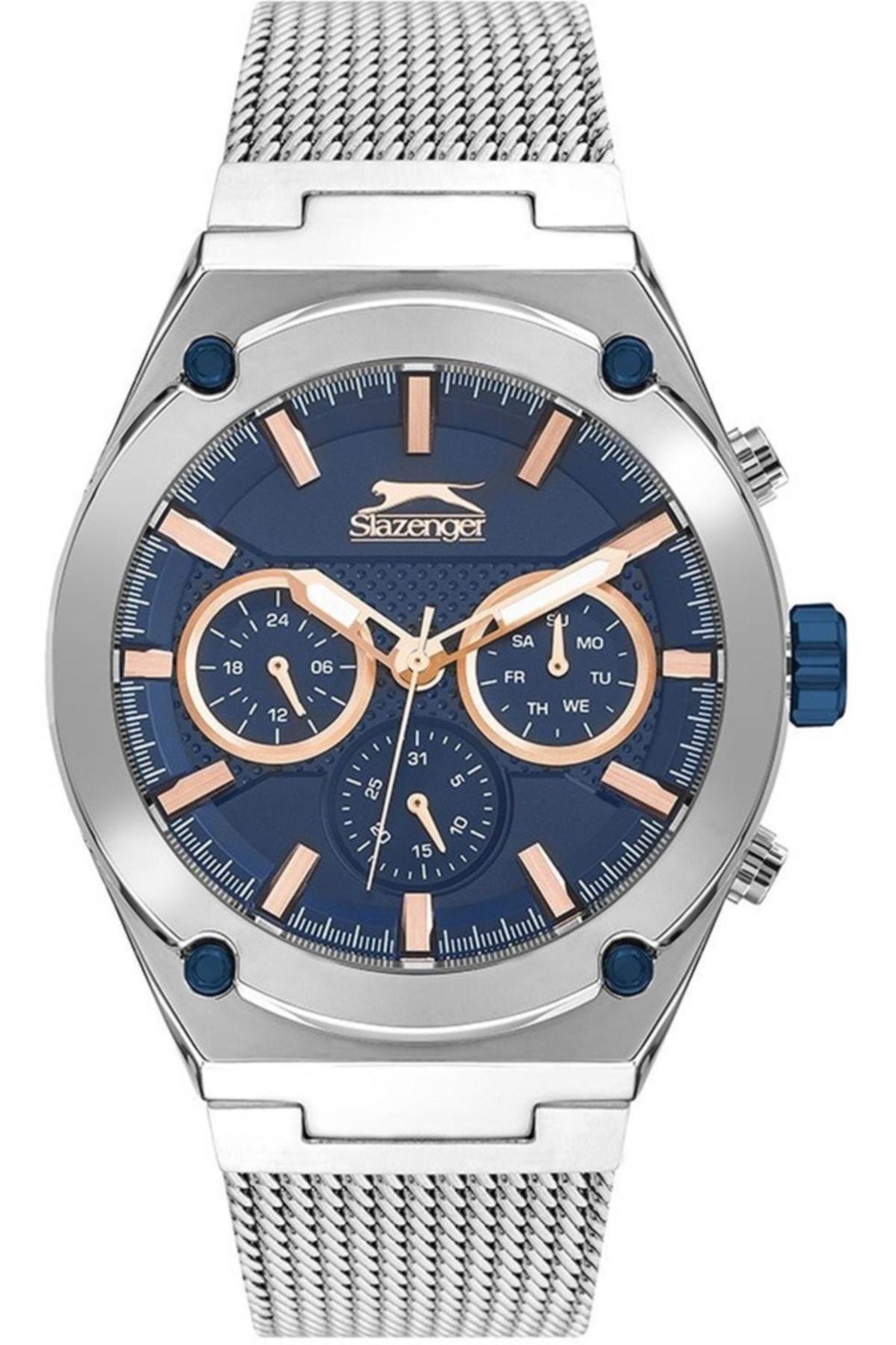 Slazenger SL.09.1907.2.02 Takvimli 45 mm Çelik Kordon Analog Erkek Kol Saati