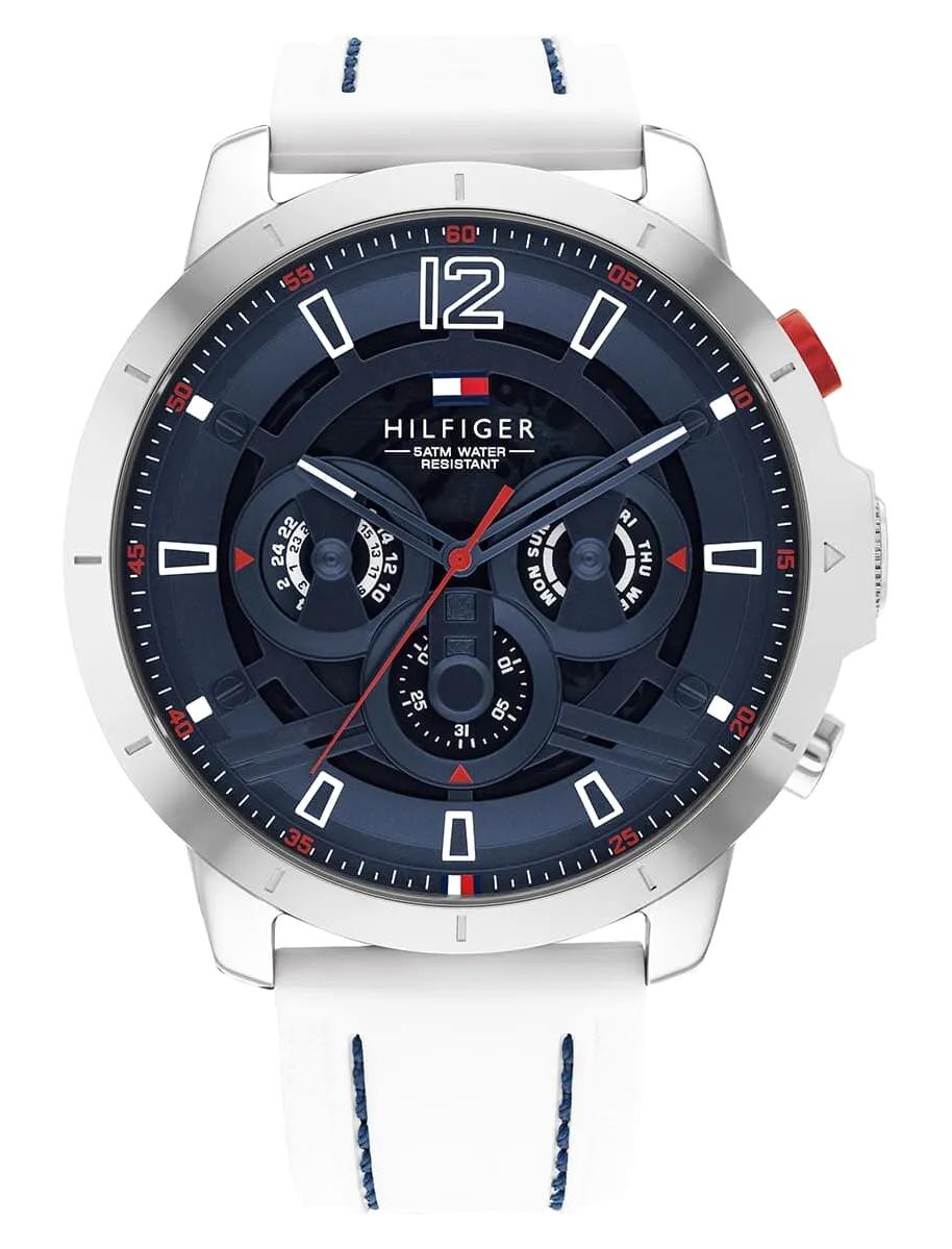 Tommy Hilfiger TH1792148 Takvimli 50 mm Beyaz Silikon Kordon Analog Erkek Kol Saati