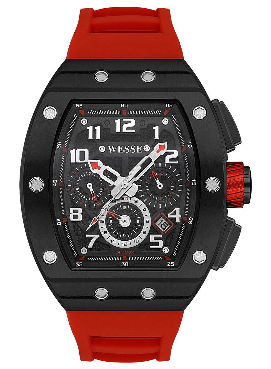 Wesse WWG402505 43 mm Kırmızı Plastik Kordon Analog Erkek Kol Saati