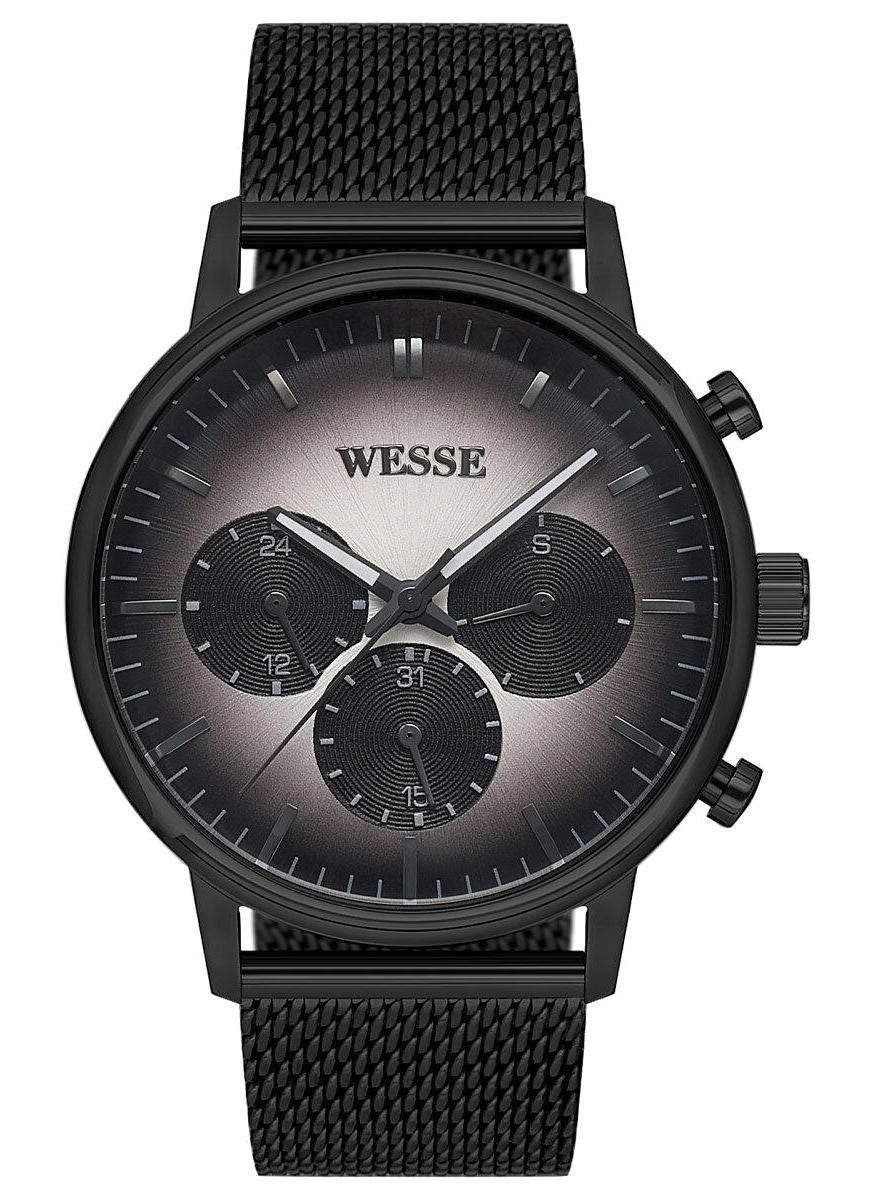 Wesse WWG402005 Pusulalı Takvimli 44 mm Siyah Çelik Kordon Analog Erkek Kol Saati