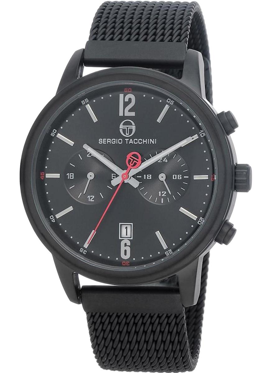 Sergio Tacchini ST.1.10011.4 Takvimli 45 mm Siyah Çelik Kordon Analog Erkek Kol Saati