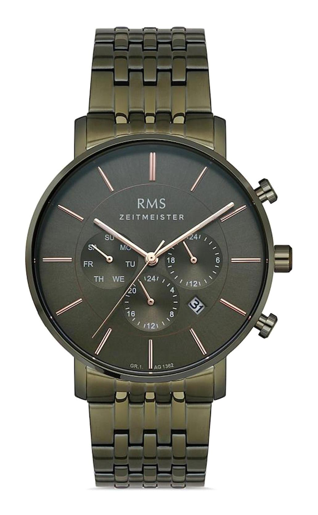 Grand Romanson GR.1.AG1362.08 Takvimli 44 mm Yeşil Çelik Kordon Analog Erkek Kol Saati