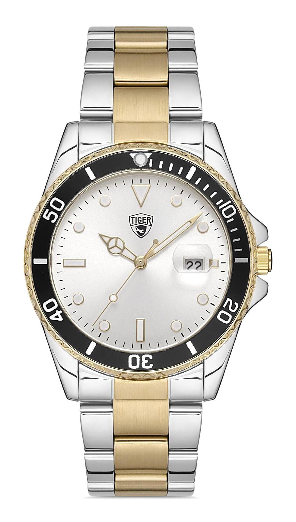 Tiger TI-589-A Takvimli 44 mm Çelik Kordon Analog Erkek Kol Saati