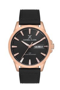 Daniel Klein DK.1.13542.5 Takvimli 44 mm Siyah Deri Kordon Analog Erkek Kol Saati