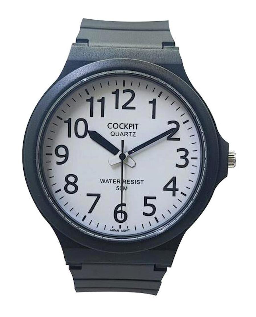 Cockpit CK-2400WH 42 mm Gri Silikon Kordon Analog Erkek Kol Saati