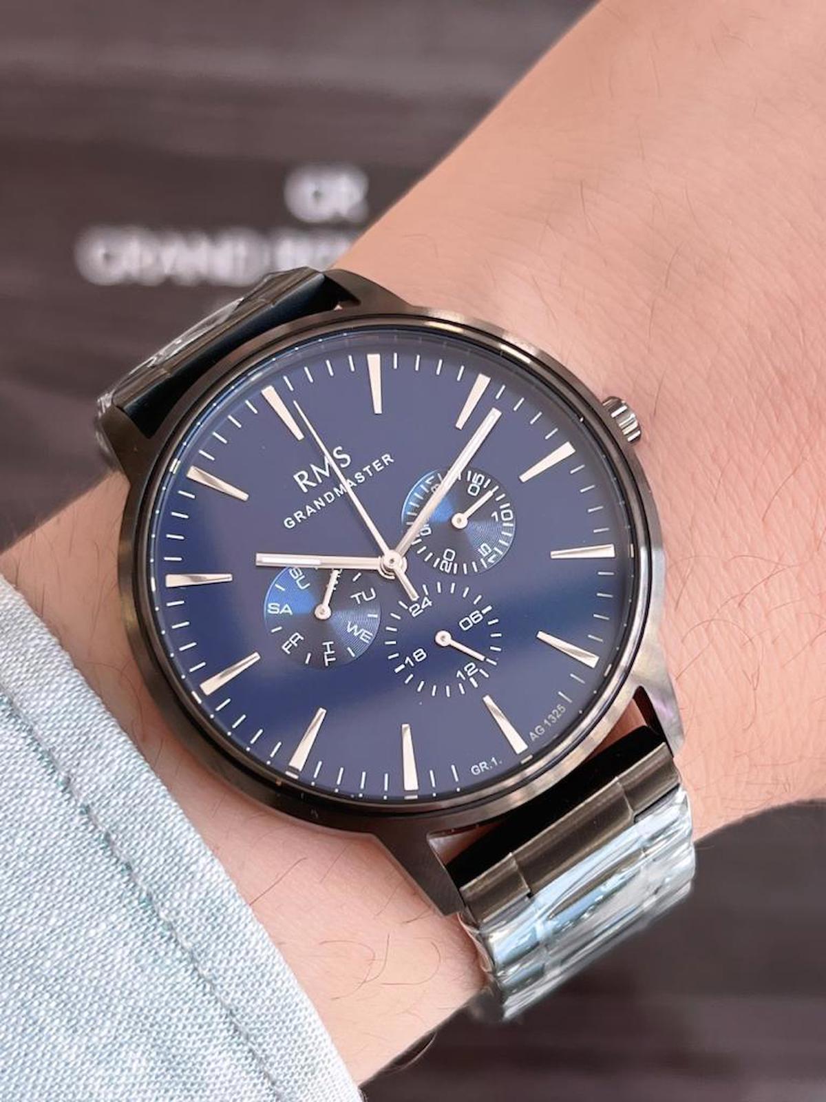 Romanson BLKT.2.307 Takvimli 46 mm Siyah Çelik Kordon Analog Erkek Kol Saati
