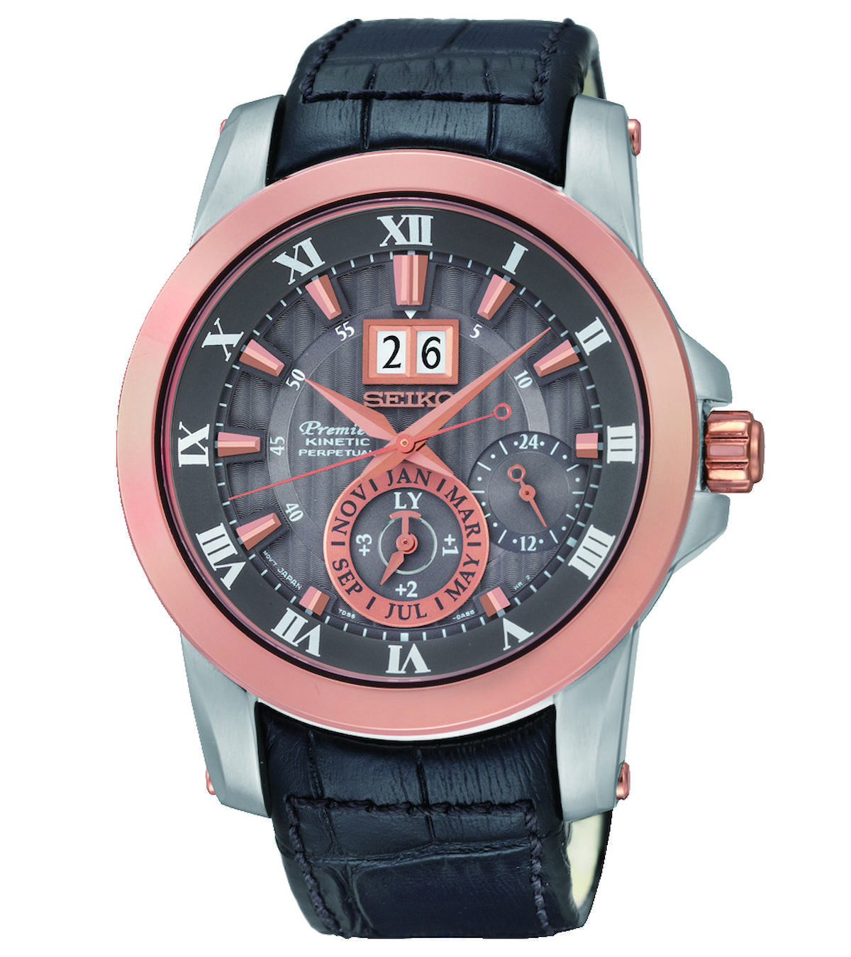 Seiko SNP114P2 Takvimli 41 mm Siyah Deri Kordon Analog Kol Saati