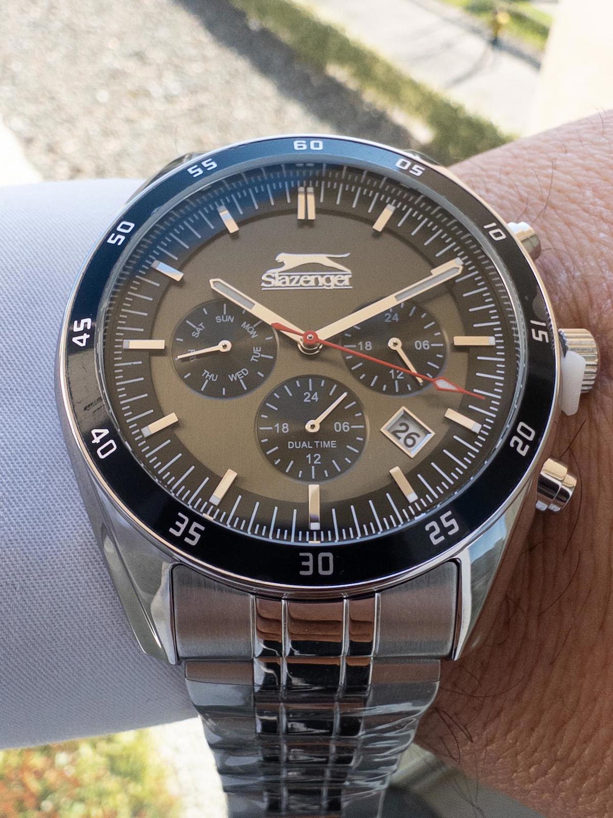 Slazenger SLR.LMG.2093.2.02 Takvimli 41-45 mm Çelik Kordon Analog Erkek Kol Saati