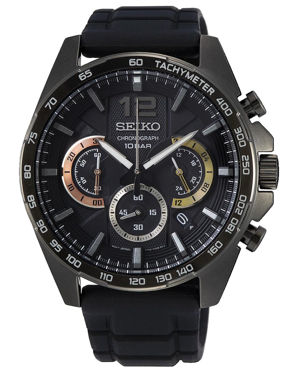 Seiko SSB349P1 Takvimli 44 mm Siyah Silikon Kordon Analog Erkek Kol Saati