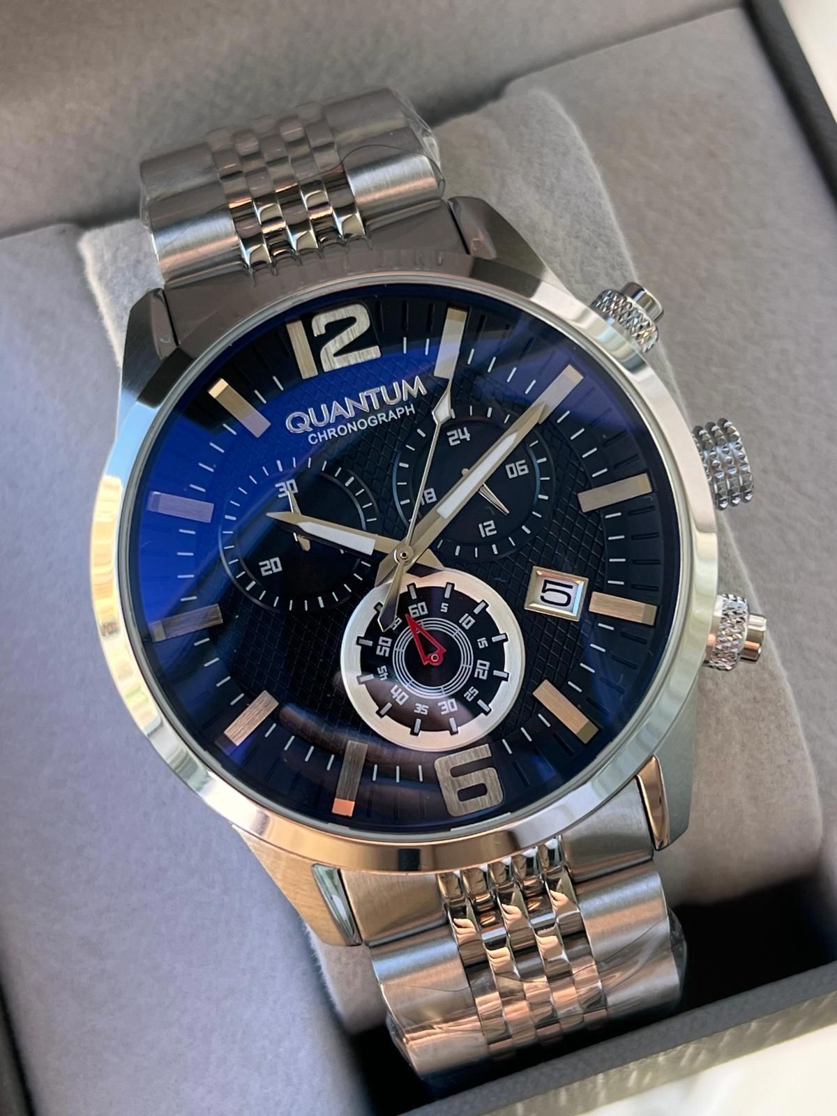 Quantum ADGE1016.350 Takvimli 46 mm Çelik Kordon Analog Erkek Kol Saati