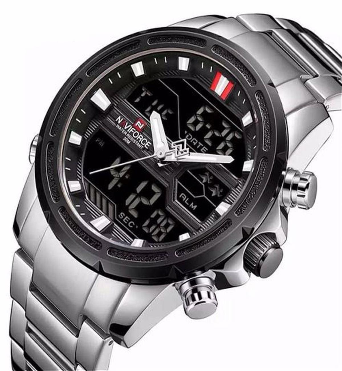 Naviforce NF9138 Takvimli Metal Kordon Analog Erkek Kol Saati