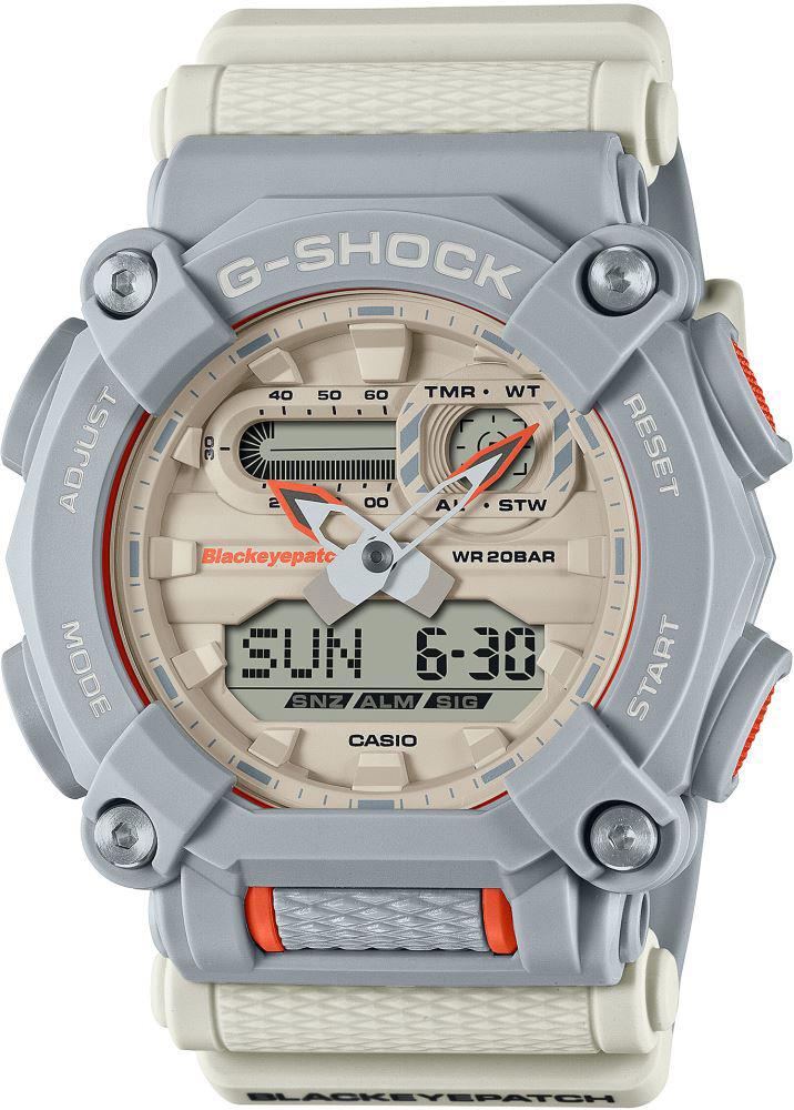 Casio GA-900BEP-8A Takvimli Beyaz Kanvas Kordon Analog Kol Saati