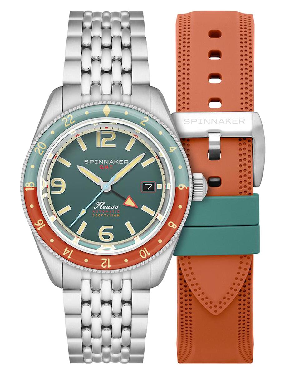Spinnaker SP-5120-33 Takvimli 44 mm Gri-Krımızı Çelik - Silikon Kordon Analog Erkek Kol Saati