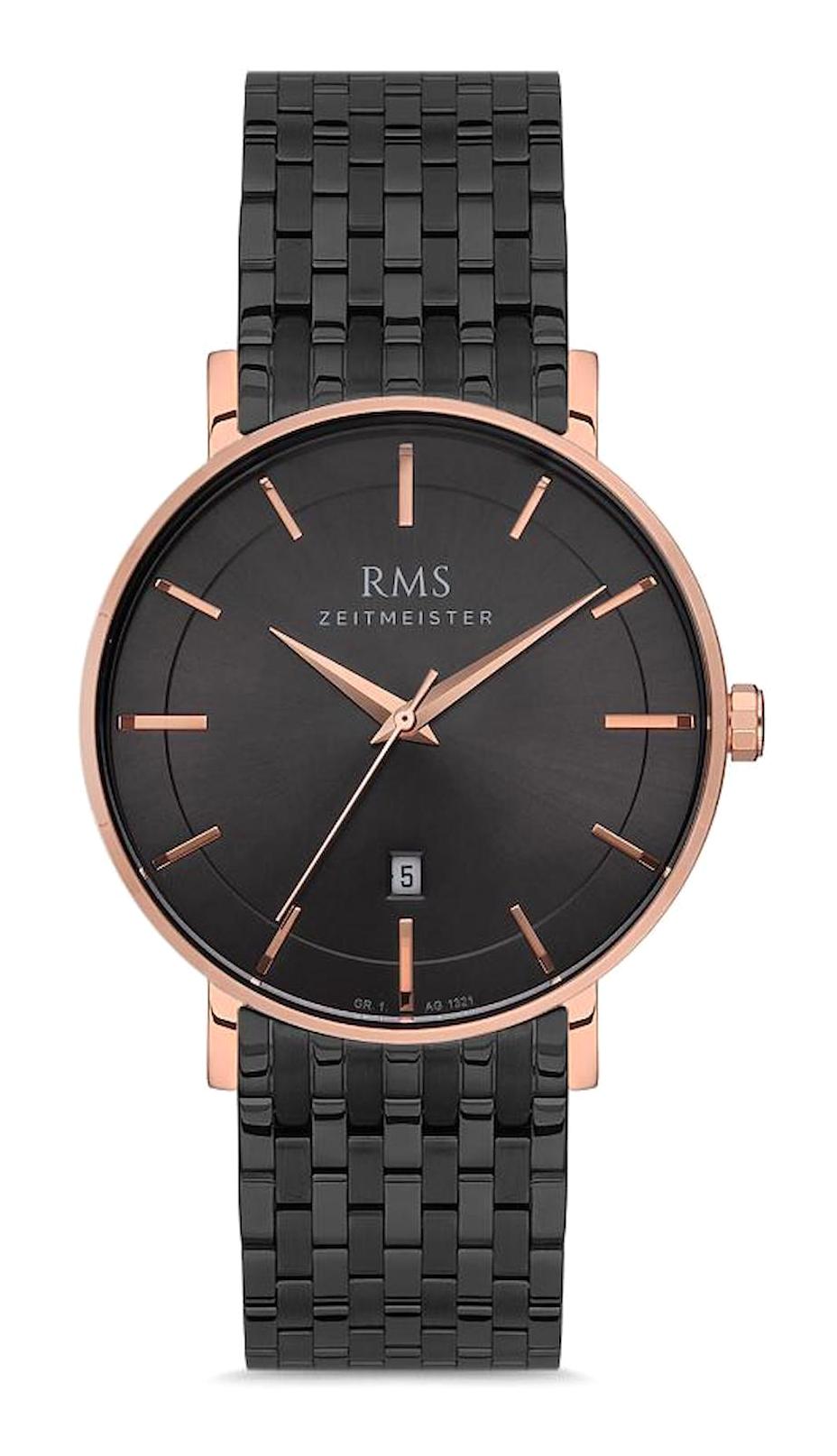 Romanson GR.1.AG1321.08 Takvimli 40 mm Siyah Çelik Kordon Analog Erkek Kol Saati