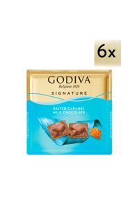 Godiva Kare Tuzlu Karamelli Çikolata 60 gr 6 Adet