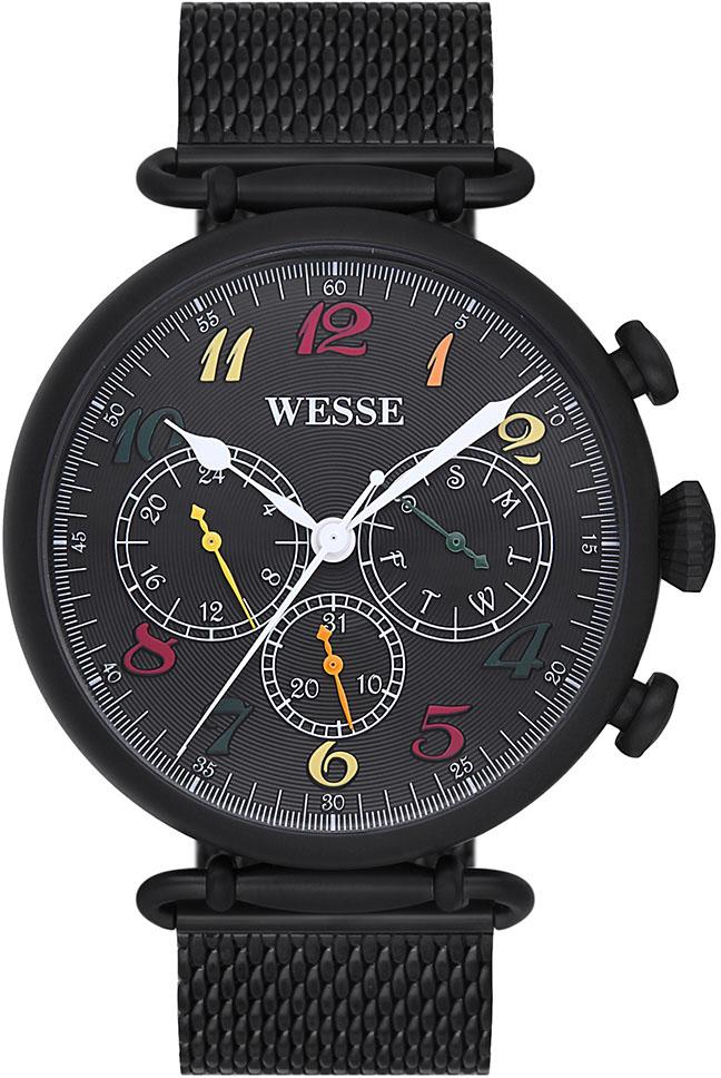 Wesse WWG204601 Pusulalı Takvimli 46 mm Siyah Çelik Kordon Analog Erkek Kol Saati