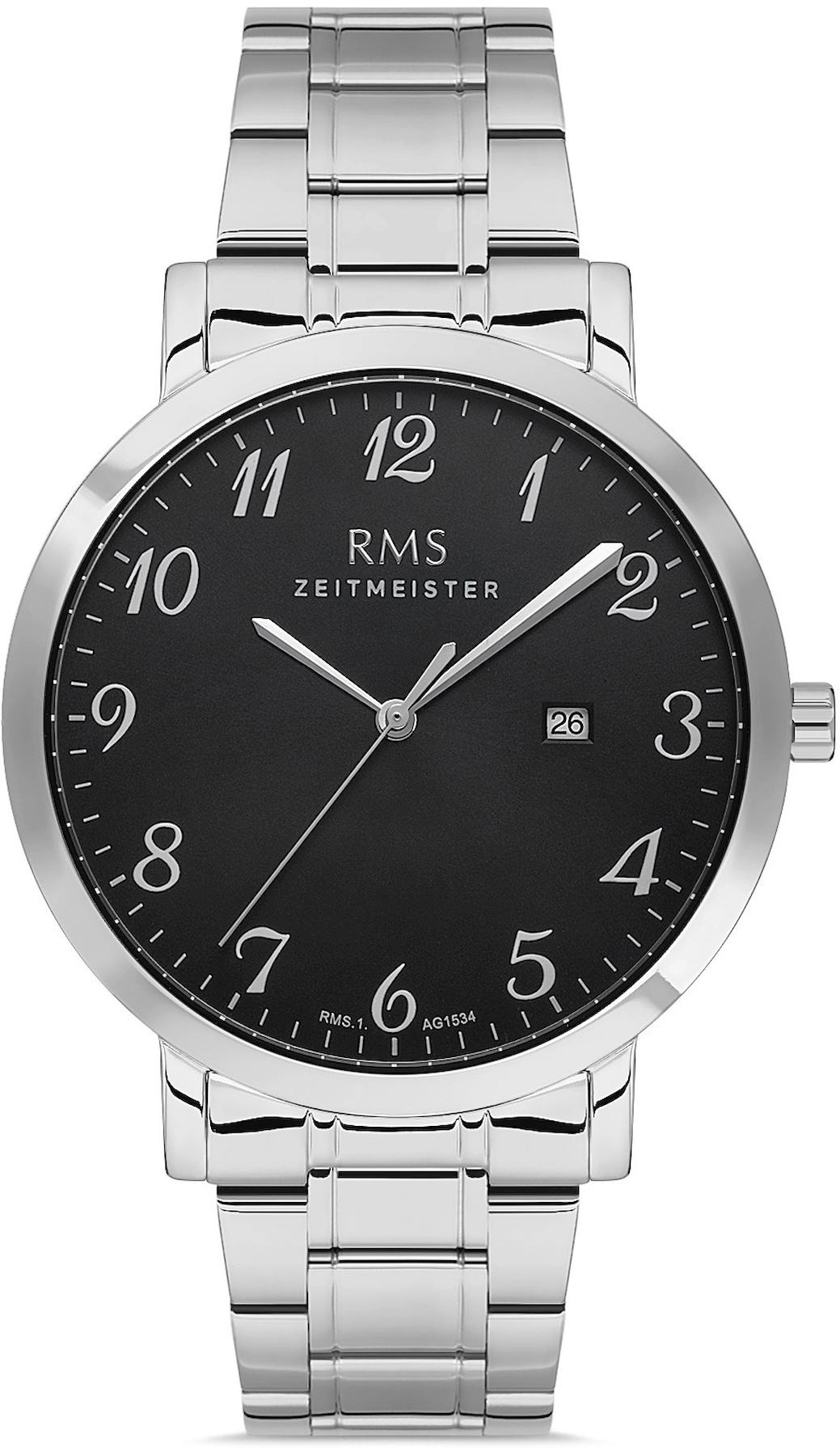 Romanson RMS.1.AG1534.11 Takvimli 42 mm Siyah Çelik Kordon Analog Kol Saati