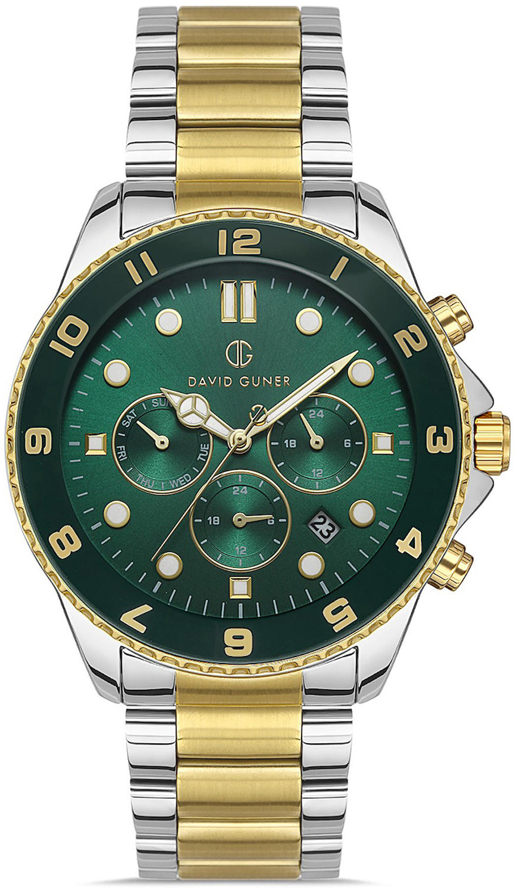 David Guner DG-8243GA-D10 Takvimli 42 mm Altın-Metal Kordon Analog Kol Saati