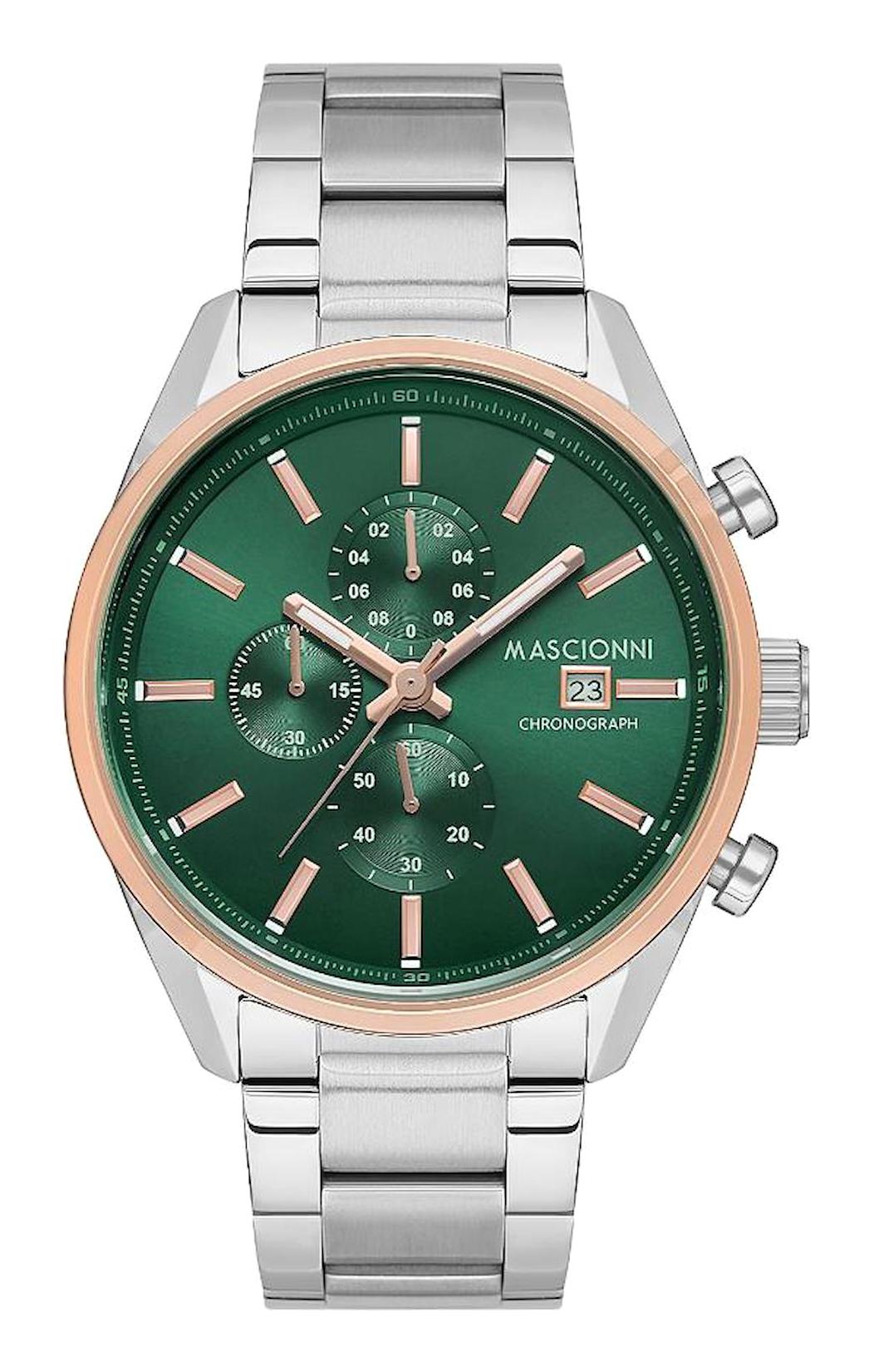 Mascionni M.1.1221.05 Takvimli 44 mm Metal Kordon Analog Erkek Kol Saati